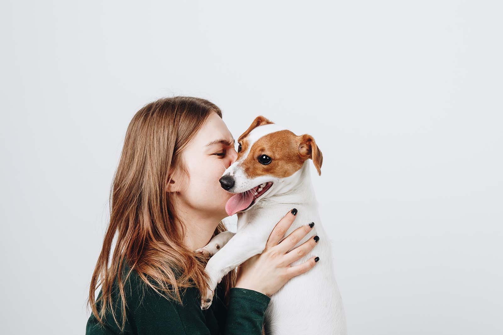 Kissing a dog